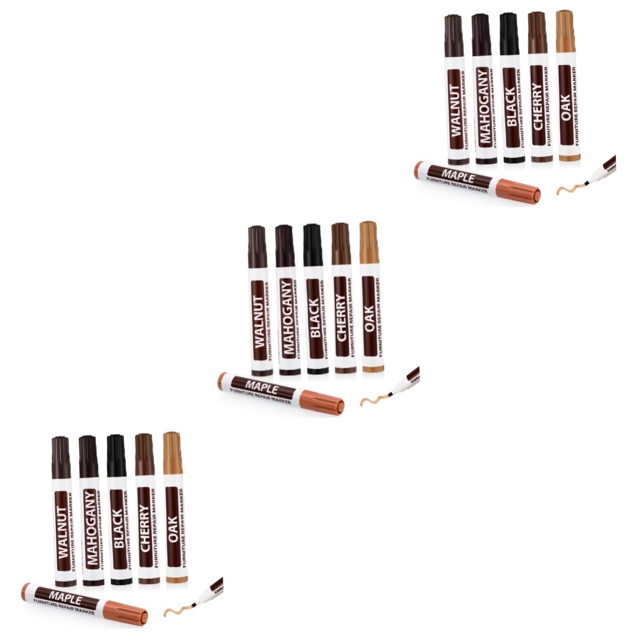 Gogogmee 3sets Wooden Furniture Pen Furniture Repair Markers Touch up Pen 6pcs*3