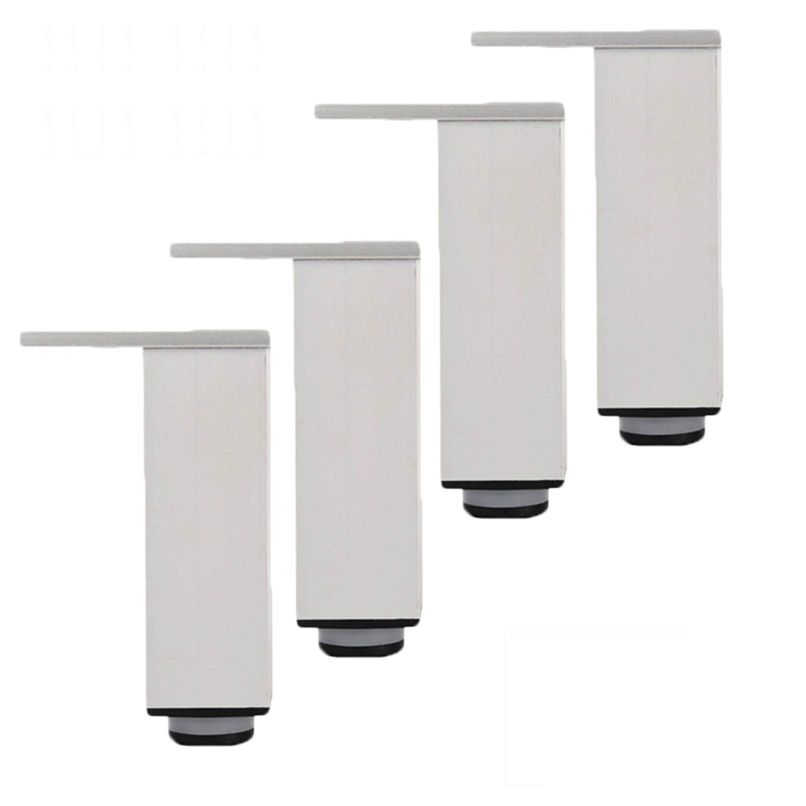 FCXURKOD Height Adjustable Aluminum Alloy Table Legs - Strong Metal Support Legs for DIY Furniture Industrial Cabinets Bed Legs - Silver Finish 40cm/15.7in& Fade-Resistant