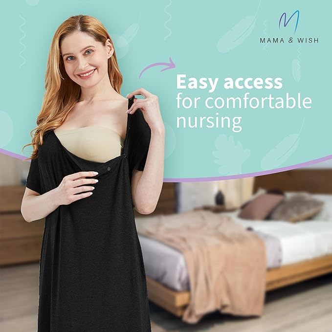 Mama & Wish Labor and Delivery Gown 3 in 1 Labor, Delivery and Nursing Gown for Hospital Made with Ultra-Soft Fabric - Image 5