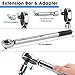 PTSTEL 1/2 Inch Drive Click Torque Wrench (10-150 ft.-lb.) Dual-Direction Adjustable Torque Wrench Set with 1/2-3/8 Adapter and 1/2''5''Extension Bar Accurate Calibration