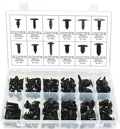 SWORDFISH 60030 168pc Universal Auto Body Shield Retainer Fastener Clip Assortment