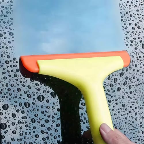 Super Flexible Silicone Squeegee - 2-in-1 Water Blade for Car &amp; Shower Cleaning, Ergonomic Handle with Soft Blade for Streak-Free Glass, Mirror &amp; Window Cleaning