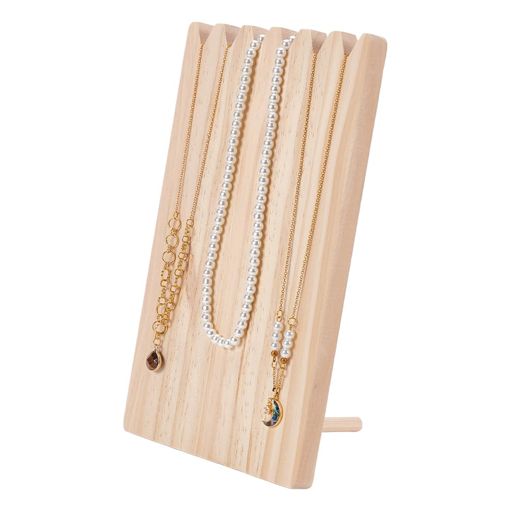 FINGERINSPIRE Espositore per Collane in Legno Portaoggetti Portatile Rettangolare in Legno per Collane Bracciali e Gioielli per Collane Espositore per Gioielli Può Contenere Fino a 3 Collana
