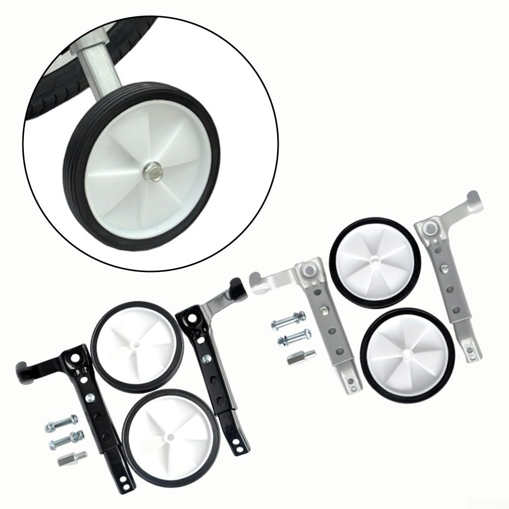 Trainingsräder, 40,6 cm, 40,6 cm, 50,8 cm, 55,9 cm, 24 Zoll, Stützräder für Kinder, Mountainbike, Training, Laufräder, 40,6 - 61 cm, Fahrrad-Stabilisatoren (Silber)