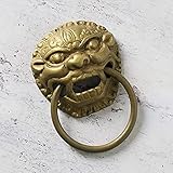 Antique Head Cabinet Door Handle Chinese Bronze Drawer Pull Ring Pure Copper Lion Head Door Knocker