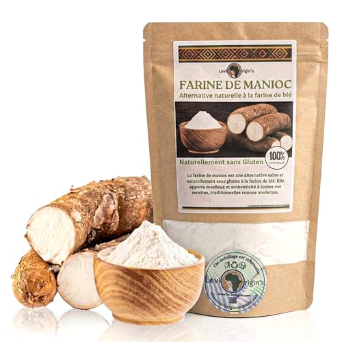Farine de Manioc 100% Naturelle – Alternative Sans Gluten à la farine de blé, Origine Cameroun, Idéale pour fufu, foutou, Pain et Pâtisserie – 300g