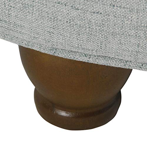 Homepop Home Decor | Large Button Tufted Woven Round Storage Ottoman | Ottoman With Storage For Living Room & Bedroom (Light Blue) #TOP6