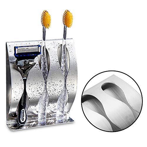 Wwin Trous de Support pour brosses à Dents, Brosse à Dents Support Mural, Autocollant de Salle de Bain Accessoires Organiseur, sans perçage