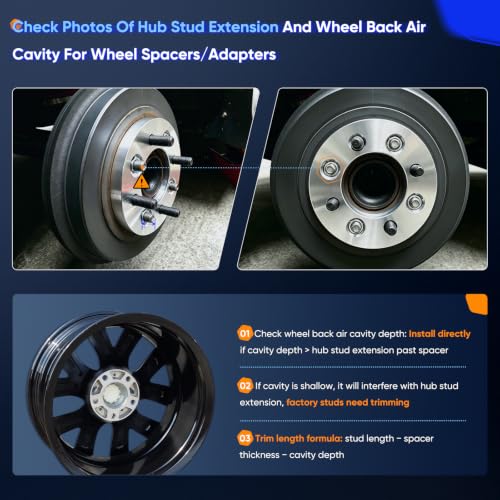 Image of ECCPP 4PCS 6x5.5 to 6x5.5 hubcentric Wheel Spacers 1.5 inch Bore 93.1mm Studs 12x1.5 6 Lug Wheel Spacers Fit for Ford Ranger 2013-2025| for Ford Bronco 2021-2025