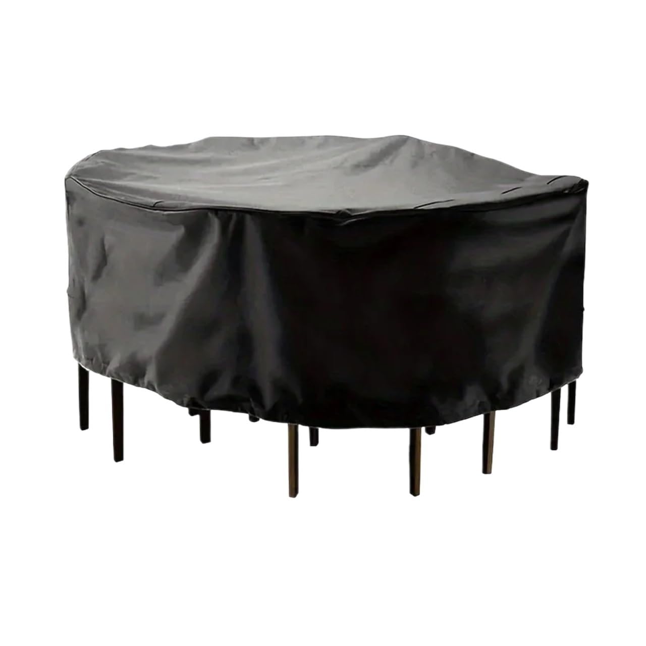Yusuzh Black Waterproof Round Patio Furniture Cover - Uv & Wind Resistant, Dustproof Outdoor Table And Chair Set Protector, Rain, Snow For Patio Furniture(180X90cm)