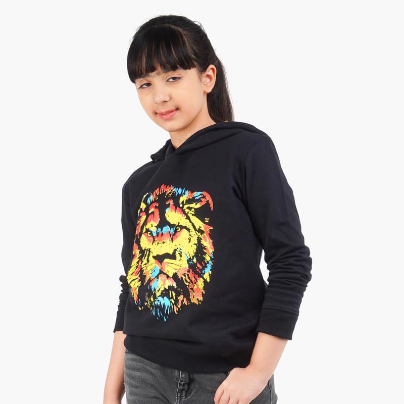Image of Real Basics Girls Cotton Hooded Sweatshirt (Pack of 1)