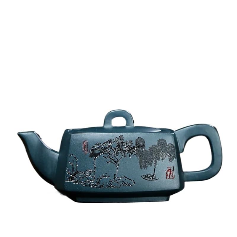 Czajnik do herbaty wielofunkcyjny ceramiczny czajniczek 250 ml fioletowy gliniany czajniczek Master Handmade kwadratowy garnek Zisha zestaw do herbaty naczynia do picia do herbaty, mleka, kawy,