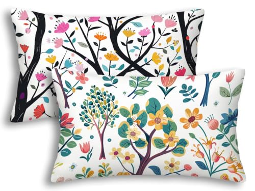 Fundas Cojines Rectangular de Flores para Decoración de Sofá y Cama 2