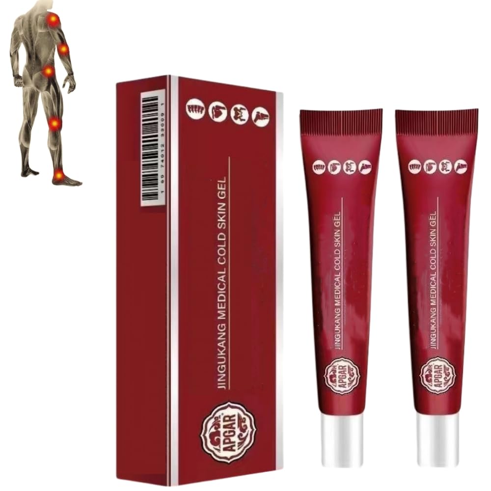 Cold Compression Gel for Tendons and Bones, Jingukang Cold Skin Gel, APDMP Jin Gu Kang Cold Compress Cream for Knees, Lumbar, Neck, Hands, Feet (2pcs)