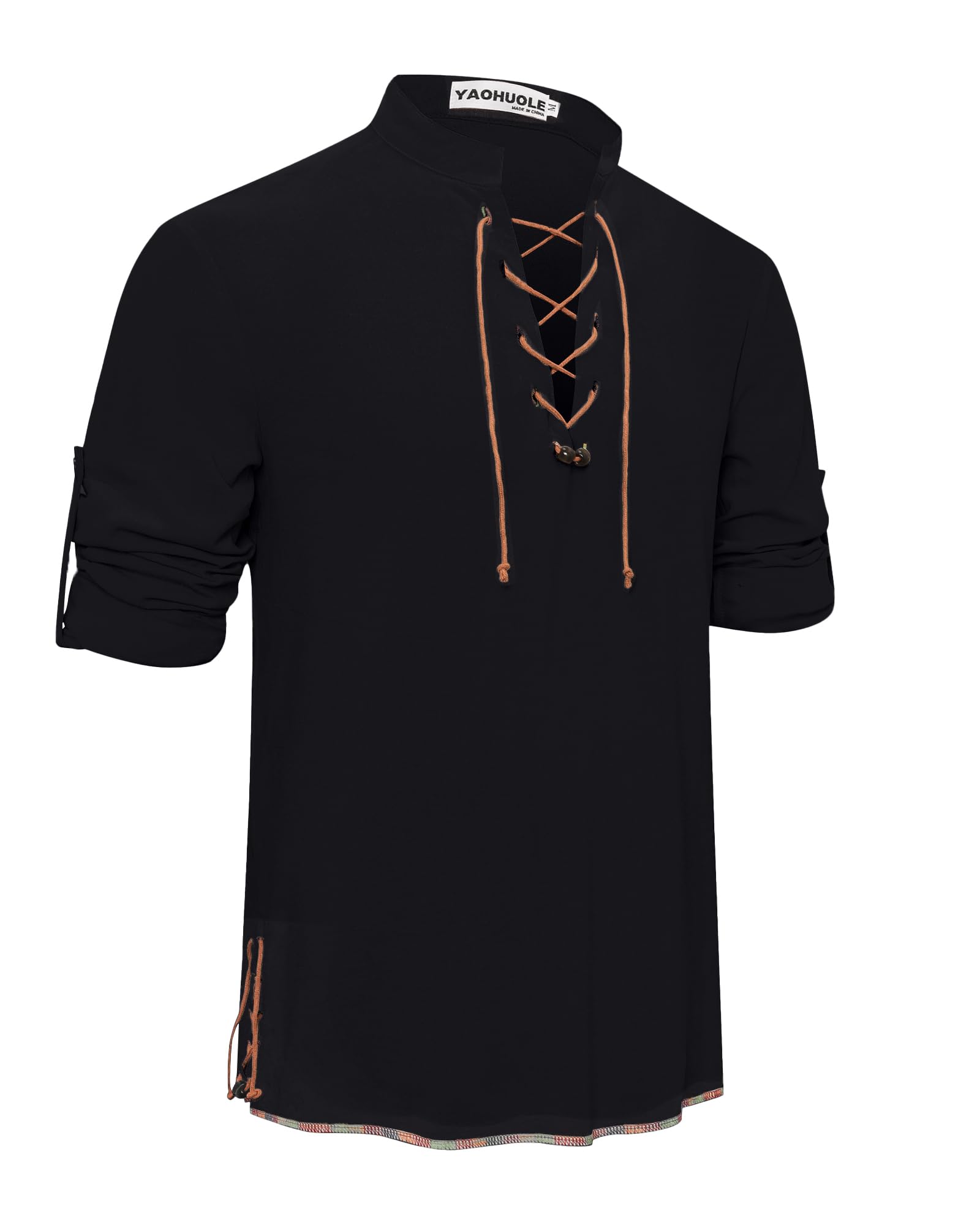 YAOHUOLE Camisa de Lino para Hombre de Manga Corta mediteredad Camisa de Verano de Manga Corta para Hombre