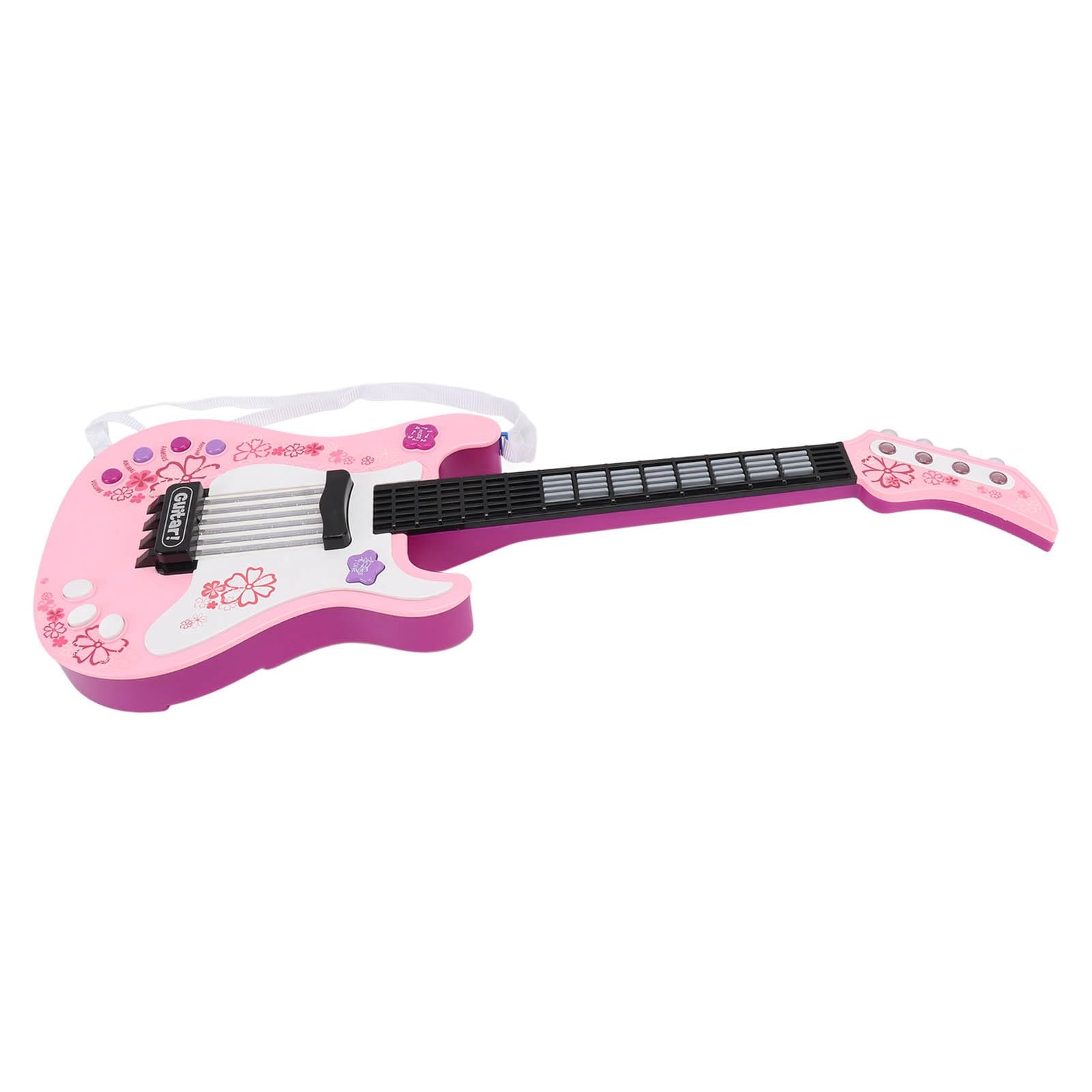 Giocattolo per Chitarra Elettronica per Bambini con modalità Multiple e Luci Ritmiche per L'apprendimento della Musica dei Bambini Strumento in Plastica da 56,6 Cm (Rosa)
