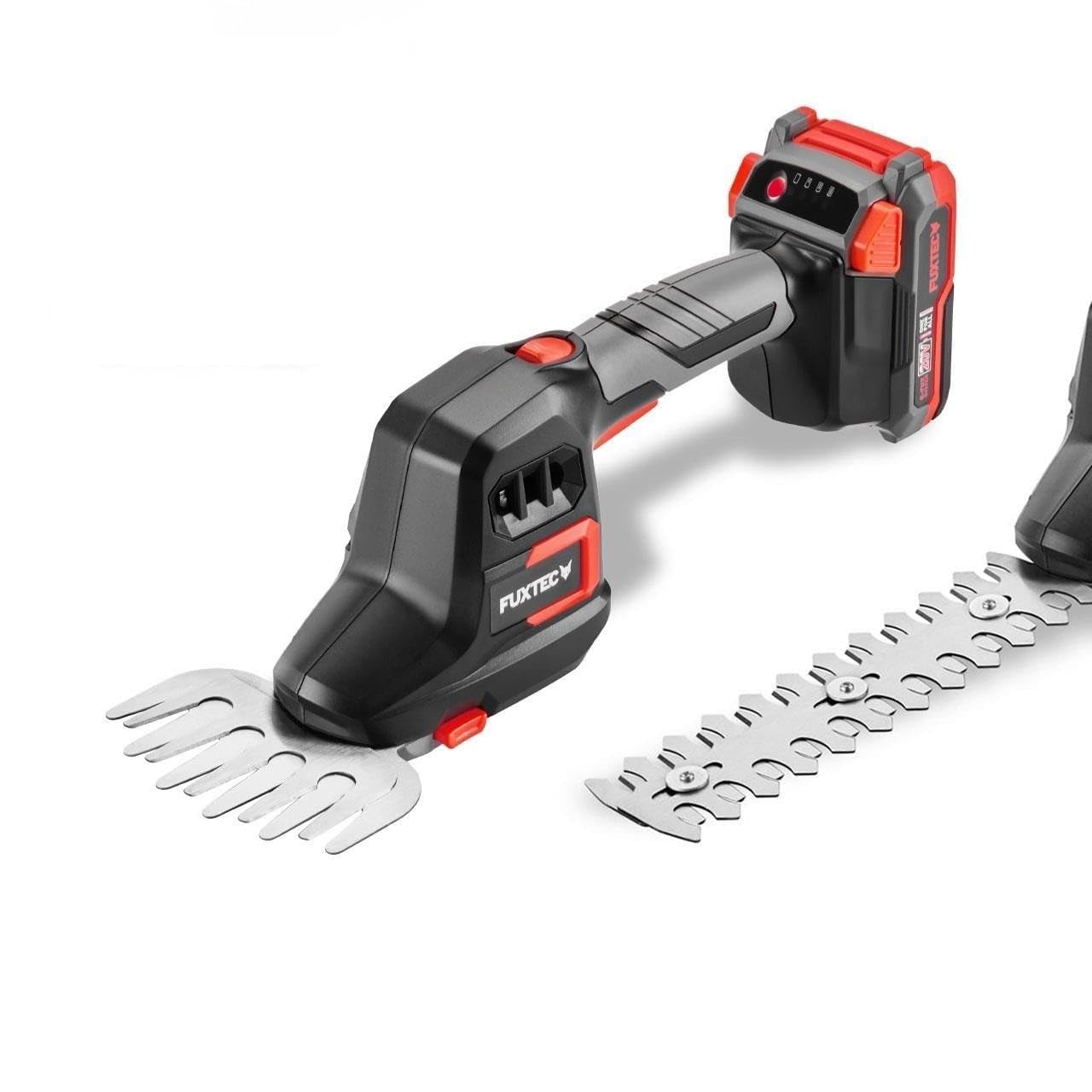 FUXTEC Taille-Haies Manuel sur Batterie 20V FX-E1HHS20-0,67Kg de Poids, Taille de Guide de 20cm, diamètre de 10,5cm, densité Max. de Branches 7,8mm