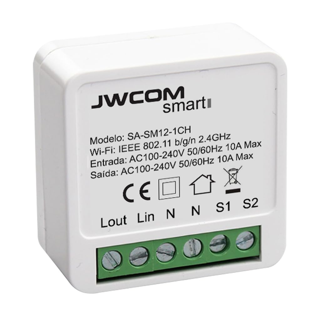 Jwcom Smart Interruptor Wifi Mini Diy SA-SM12 1CH Alexa/Google Home Interruptor Inteligente Automação Residencial