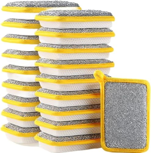 Esponja para lavar platos, trapo de cocina de doble cara de doble cara, paño absorbente multiusos para lavar platos, esponja de cocina resistente a los arañazos para lavar platos