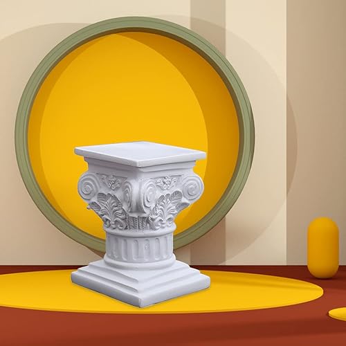 Miniatura 2 de Estatua de columna griega de columna romana creativa Estatua de pedestal de resina Estatuilla de escultura Mesa al aire libre Decoración de cocina