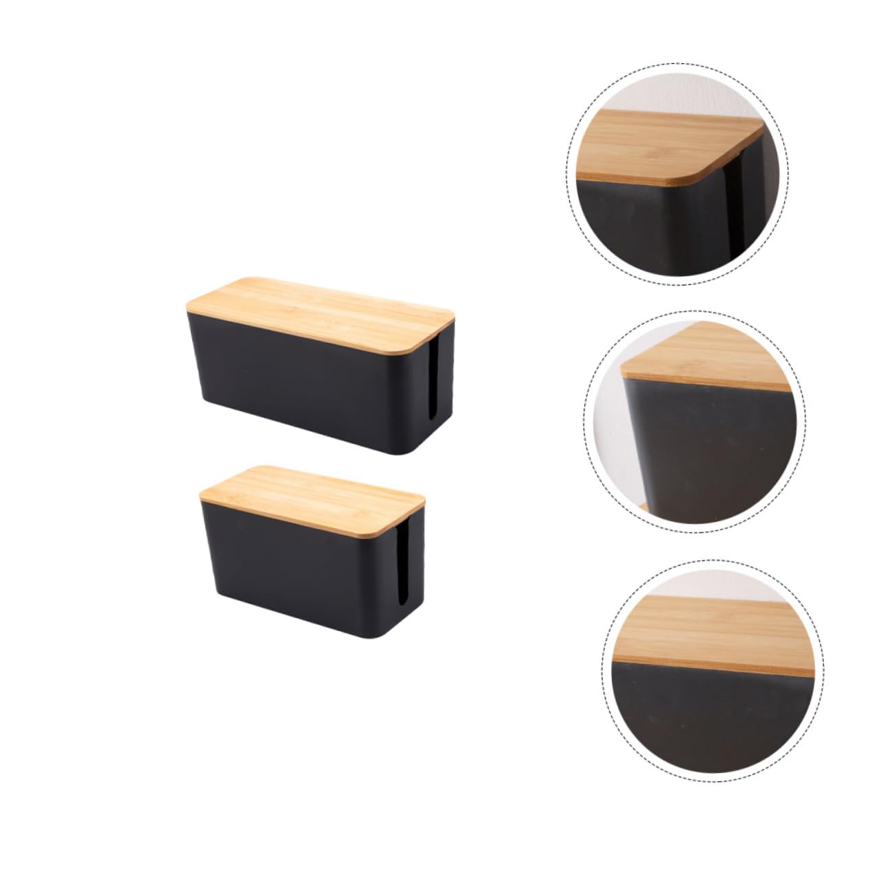 Boîte de Prise 2 Pièces en Bois et Plastique, pour Câbles
