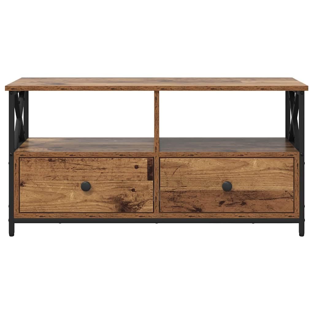 Szafka pod telewizor z szufladą ze starego drewna, 90 x 33 x 45 cm