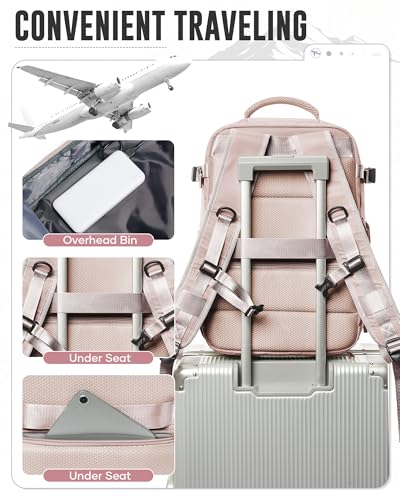 Image of Vacuum Backpack with Pump for Women Men, Compression Backpack for Travel, Vacpack for School Business Trip, Lightweight Airback Backpacks with Vacuum Seal, Carry On Bag for Airport(Pink Large)