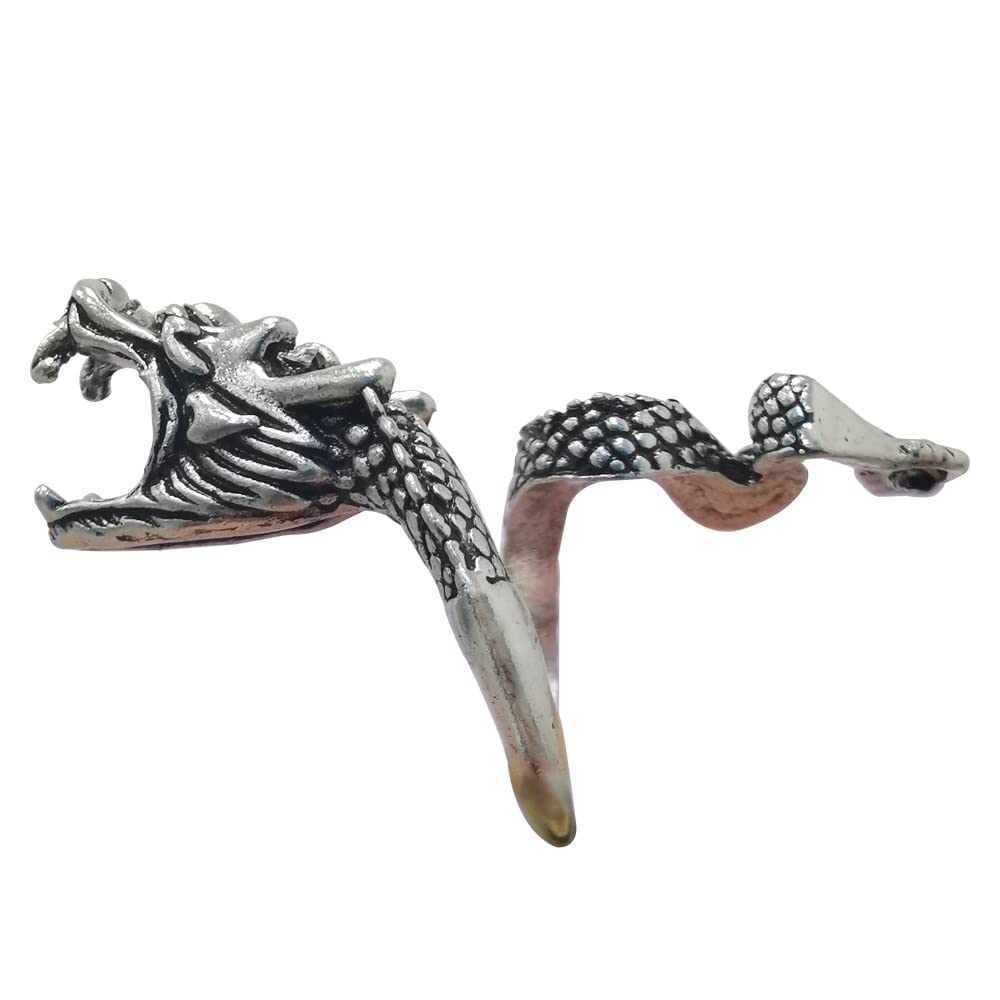 WHATON Dragon Cigarette Holder Ring, Finger Cigarette Holder Ring Accessory (Color : Silver)