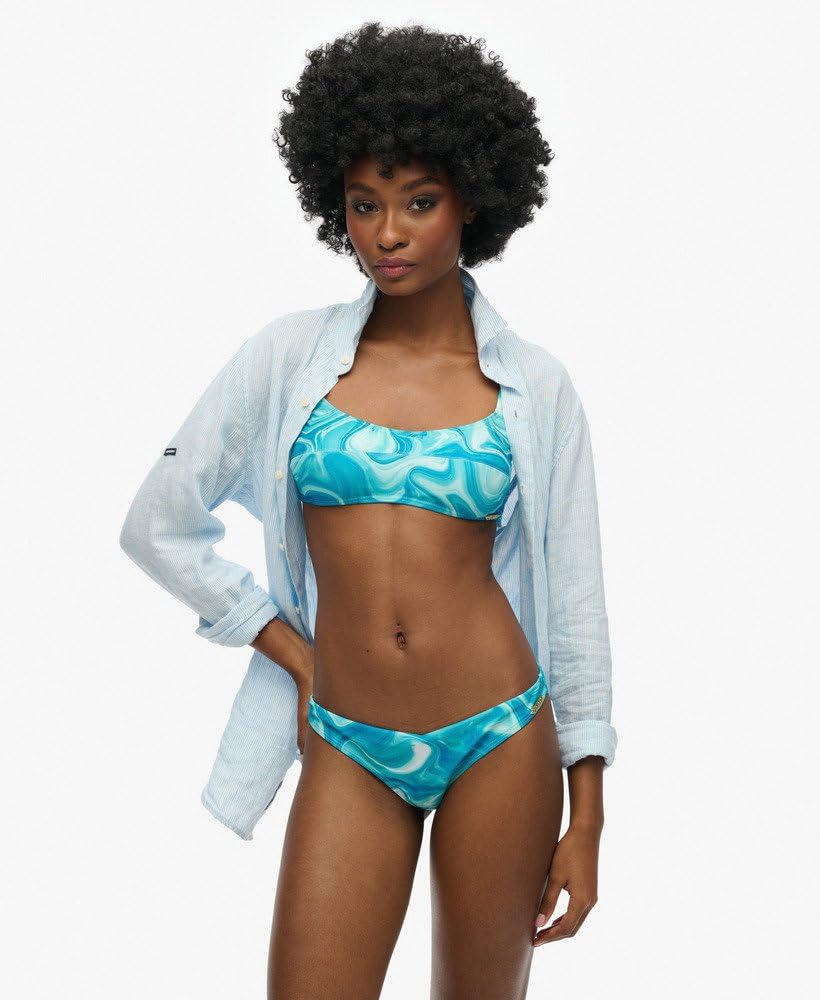 Superdry Damskie wyrafinowane majtki bikini z nadrukiem