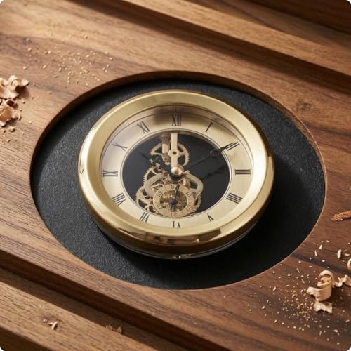 Cabezal reloj empotrado de metal plateado pulido con maquinaria de alta precisión para bricolaje 5