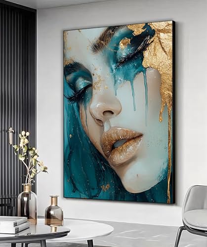 Peinture sur toile encadrée TONGYINLI avec détails de femmes dorées haut de gamme