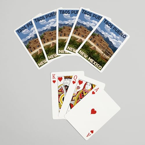 Lantern Press Taos Pueblo New Mexico Naipes Poker miniatura 7