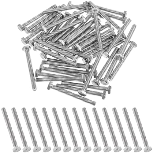 Image of Zonon 50 Pcs 1 /4-20 x 2-1 /2 inch Hex Head Screw Bolt 18-8 (304) Stainless Steel Hexagon Bolts, Fully Threaded, Plain Finish, External Hex Drive (Silver)