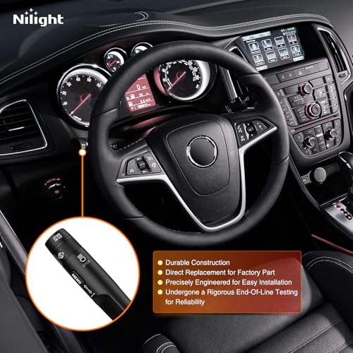 Image of Nilight Turn Signal Switch for 2011-2016 Chevy Cruze 2016 Limited | Compatible with 2012 2013 2014 Orlando 2011-2013 Buick Regal 2012-2019 Verano Cascada Windshield Wiper Combination Switches