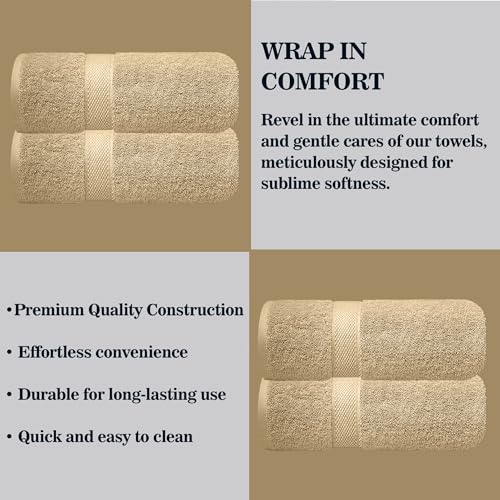 Image of Sulfar 100% Terry Ring Spun Cotton Face Towel - Quick-Dry, Highly Absorbent (480 GSM) (30 x 30 Cm) Bleach Sand (Pack of 2)