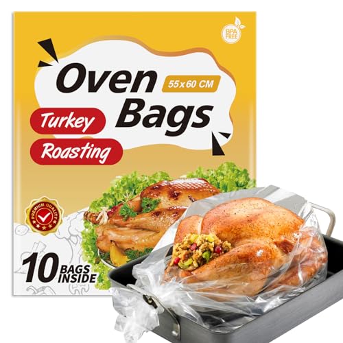 10Large Oven Bags Turkey Size Cooking Roasting Bags Large Size(2224Inch) Meat Roasting Safe for Turkey Meat Fish and Vegetables (10)