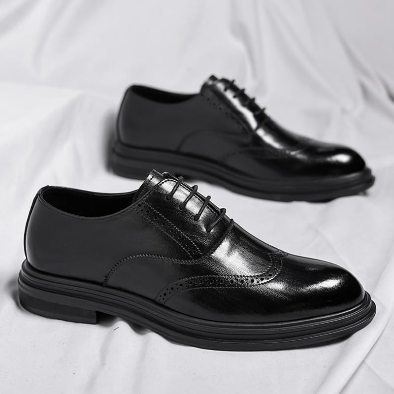 Men's Dress Shoes Black Lace-up Fashion Sneakers Dress Tuxedo Shoes3