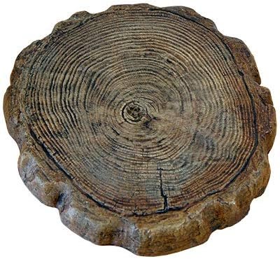 Athens Large Log Stepping Stone, Espresso – 19.5" Concrete Garden Stone with Realistic Log Slice Design, Faux Knots & Bark Texture – Durable Outdoor Stepping Stone for Walkways & Yard Landscaping