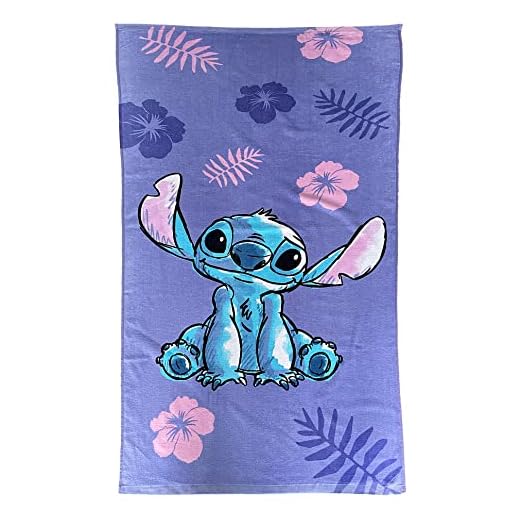 Disney Stitch Toalla de playa, de baño, programa de televisión, regalo para niños, 70 x 140 cm
