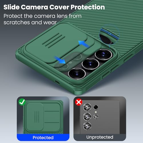 Image of Nillkin for Galaxy S25 Ultra Case,Slide Camera Cover,Slim,Stylish, Camera Protection,for Samsung Galaxy S25 Ultra 6.9 inch (Green)