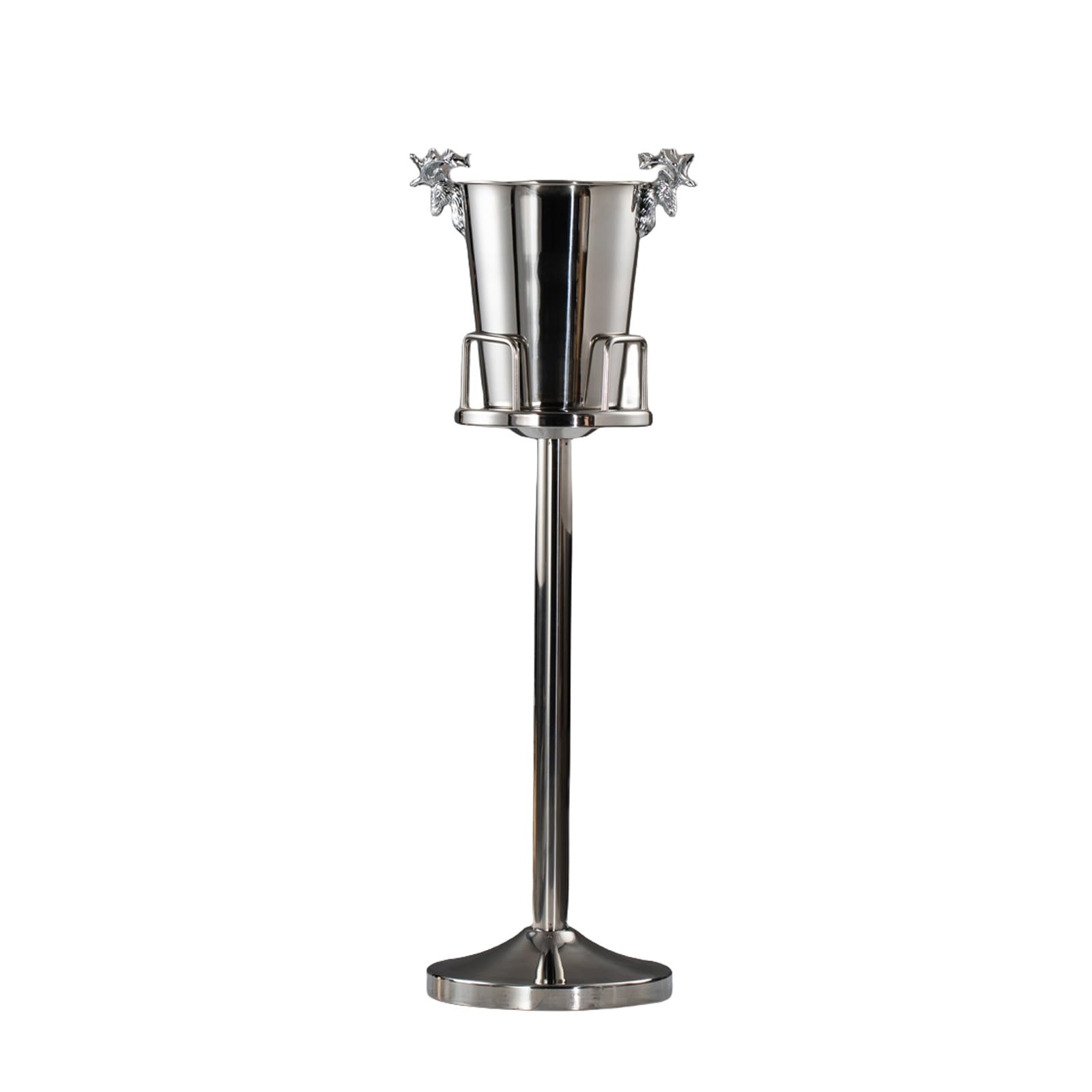 Cubitera for champán con soporte, cubeta for hielo grande for champán, cubeta for hielo con asas, cubeta for hielo de acero inoxidable, perfecta for botellas de vino, champán o cerveza ( Grey : Silver