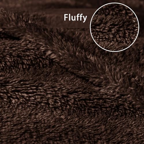 Exclusivo Mezcla Kuscheldecke Fleece Decke für Sofa, Flauschig Kuschelig und Warm Wohndecke Plüschdecke für alle Jahreszeiten, 130 x 150 cm, Braun