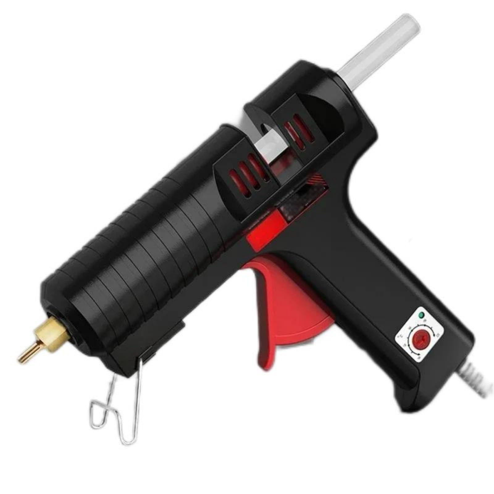 Pistola de pegamento caliente 11 mm, temperatura ajustable con boquilla, 200 W, pistola silicona profesional negra/amarilla pistola de pegamento caliente(150w)