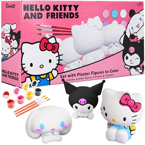 Get Trend Hello Kitty Sanrio Coffret Peinture Enfant Fille, Figurines à Peindre en Plâtre, Pinceaux Aquarelle, Activités Manuelles DIY, Idée Cadeau (Multi...