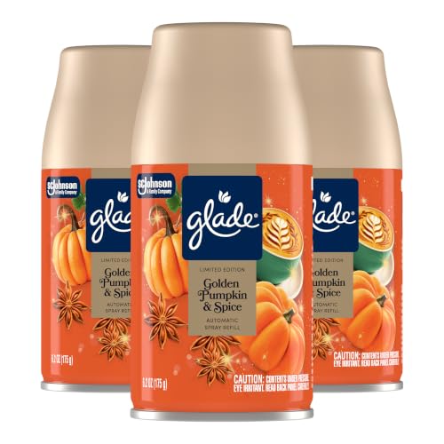 Glade Automatic Spray Air Freshener Refill, Golden Pumpkin & Spice, 3 Count - image 1