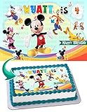 Cakecery Mickey Mouse Clubhouse Edible Cake Image Topper Personalized Birthday Cake Banner 1/4 Sheet
