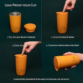1 360ml Coffee Travel Mug - Insulated, Leakproof - Sunset Gold