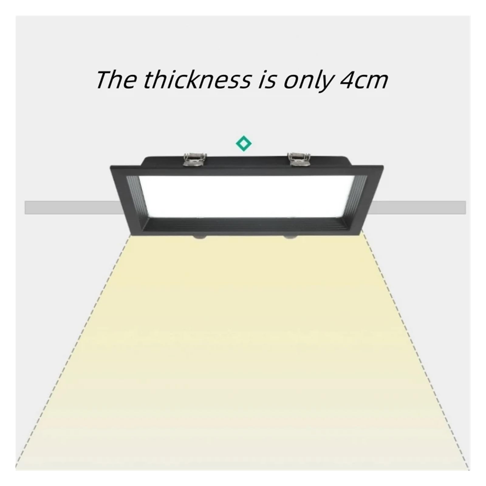Generico zhuguiming 1 pannello LED dimmerabile da incasso downlight 12W 18W 24W faretto quadrato luce soffitto AC185V 220V 240V(WHITE,3000K_24W)