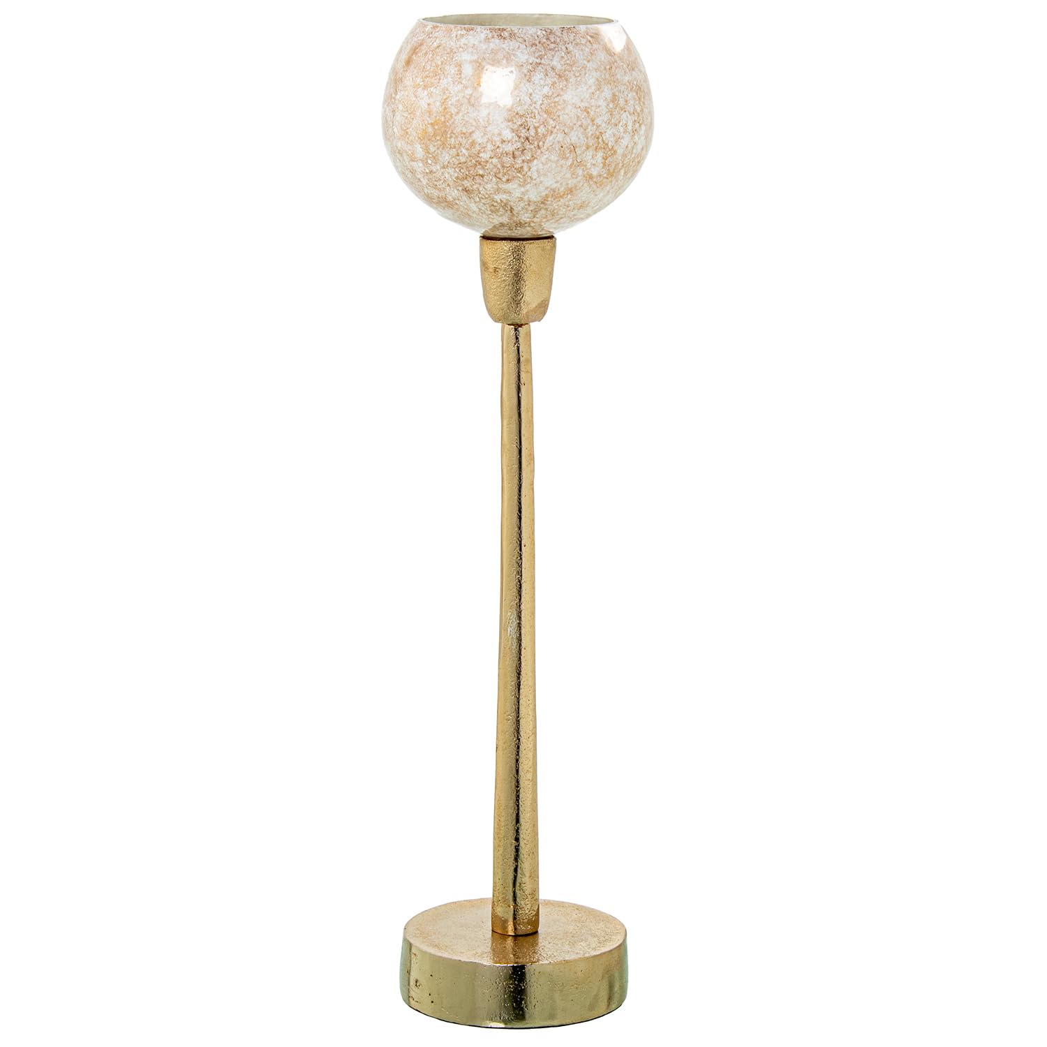 Homstart Portavelas Decorativo Portavelas Cristal/aluminio Do Rado Dorado 10 x 44 x 10 cm