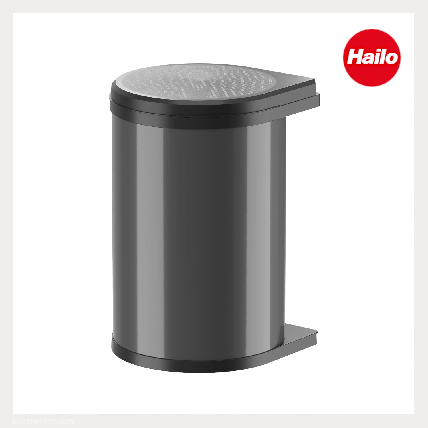 Hailo Abfallsammler 3520071 | Swing Mono 20 Liter | Einbau-Mülleimer mit Schwenkfunktion | Dunkelgrau-Schwarz | Für Küchenschränke ab 40 cm | Platzsparende und hygienische Abfalllösung